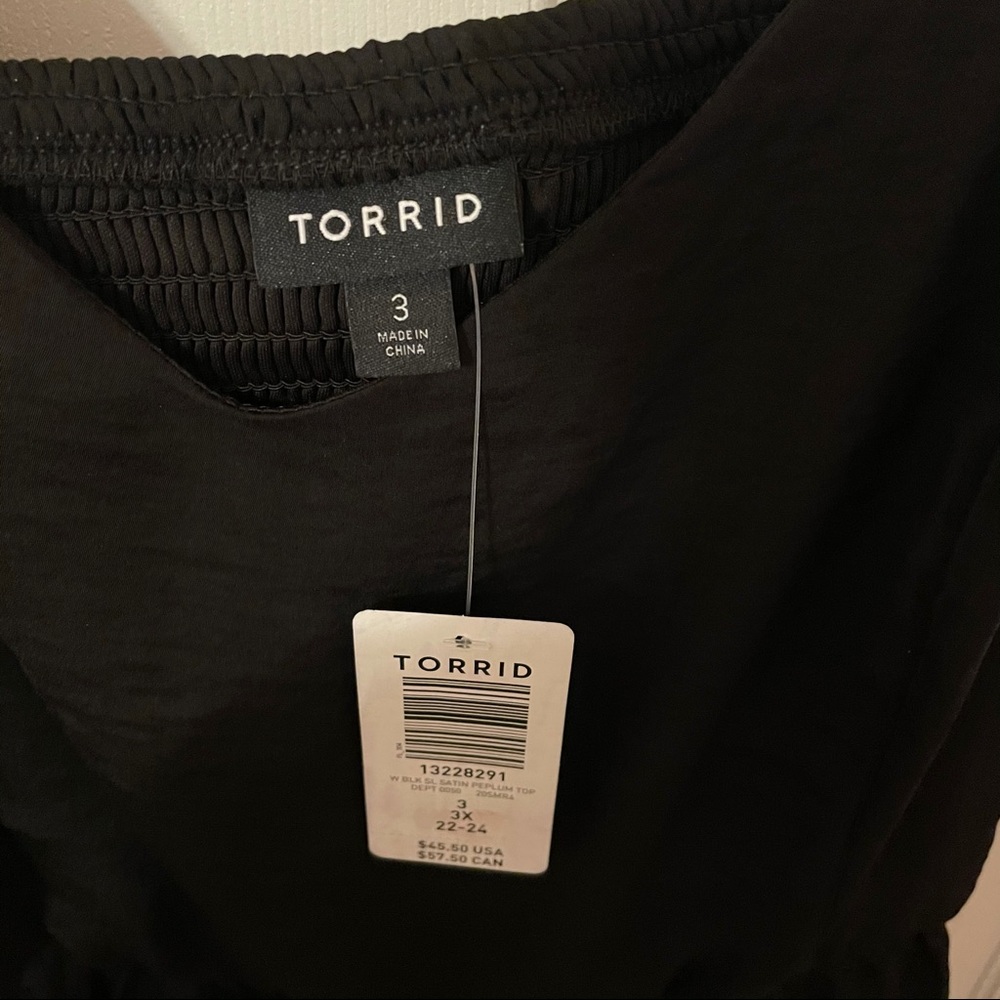 Black Torrid Babydoll Blouse - Picture 2 of 6